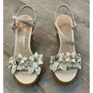 Kate Spade Cream Floral Wedge Sandals